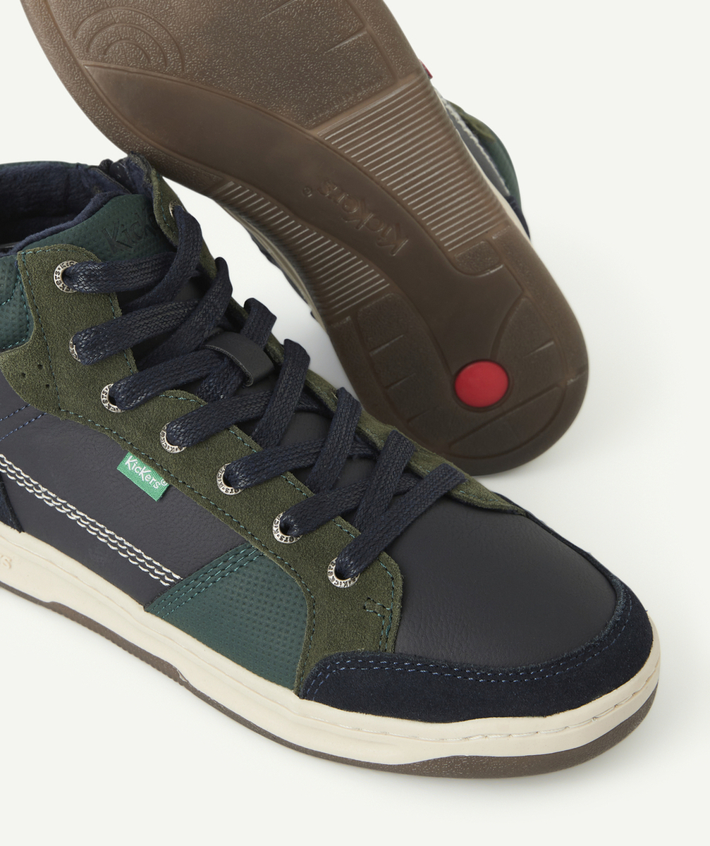 KICKERSBASKETS GARÇON KICKOSTA BLEU MARINE ET VERT