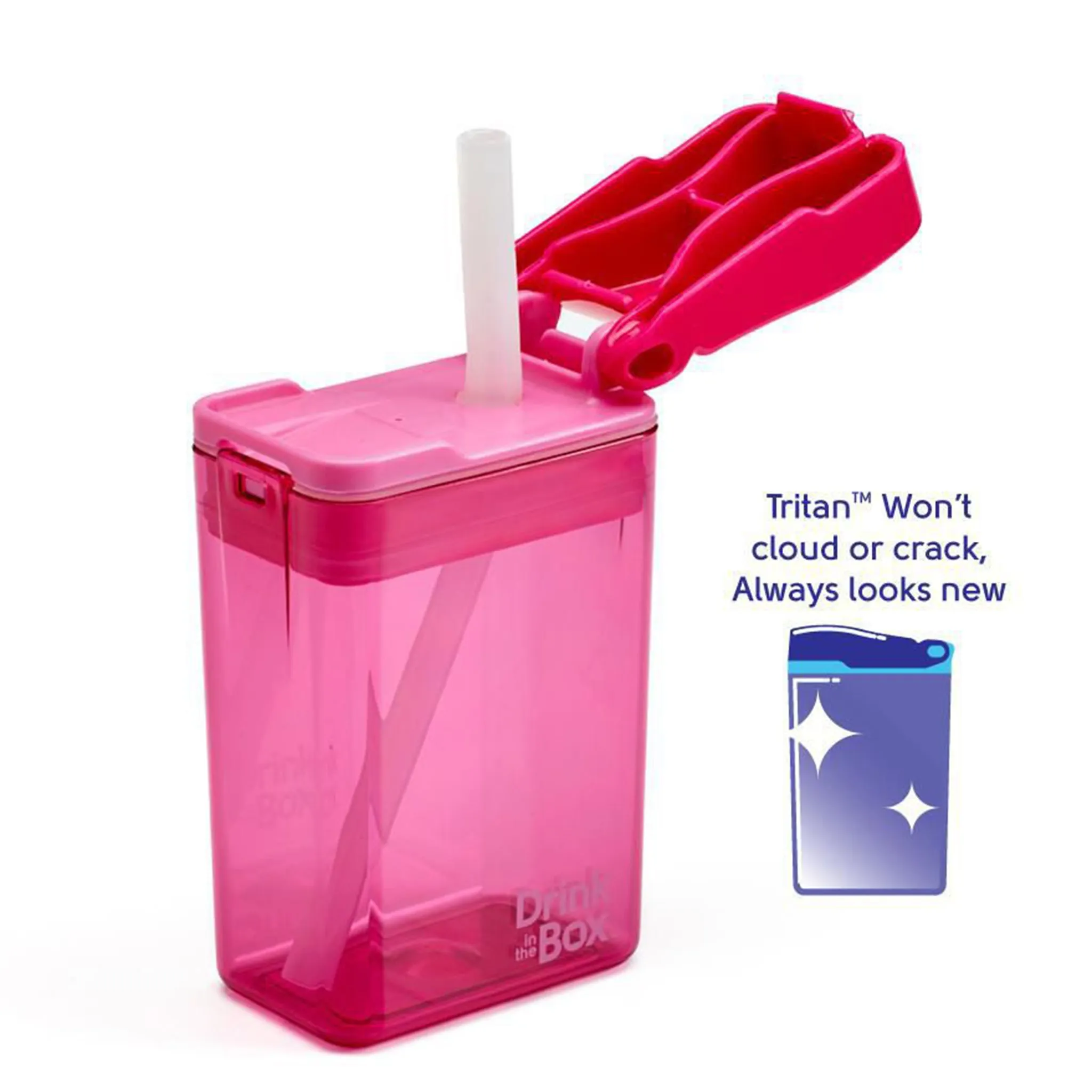 Drink in the Box Contenant avec Paille 8oz- Rose