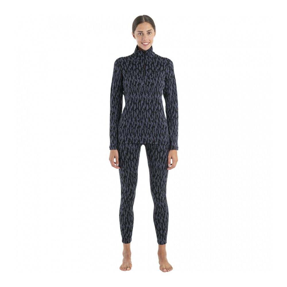 Icebreaker 260 VERTEX GLACIAL FLOW - Sous-couche Femme graphite/black/j