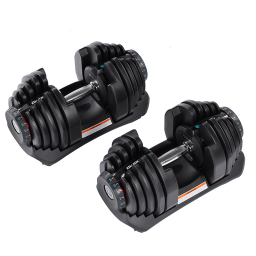 Conjunto com 2 halteres ajustáveis de 5 kg a 40 kg