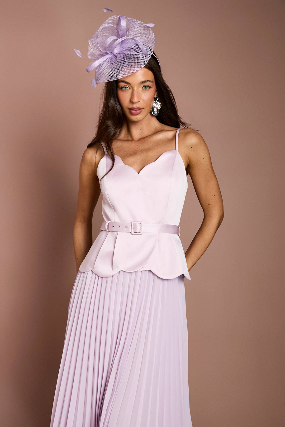 Coast Robe Midi Plissée À Détail Festonné