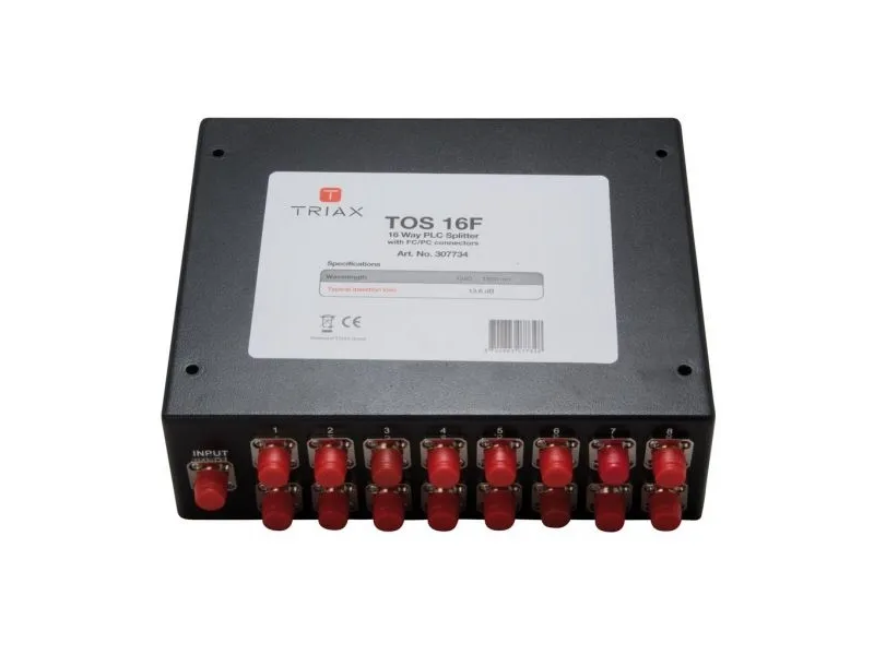 Triax TOS 16F, Kabelfordeler, Sort, Metal, 13,6 dB, FC/PC, 155 mm