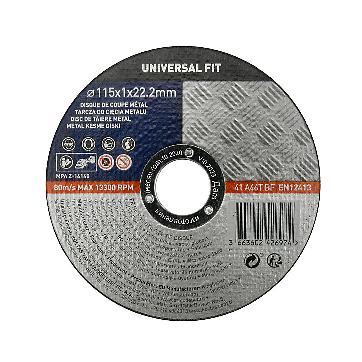 Disque de coupe métal 115x1x22,2 mm Universel fit