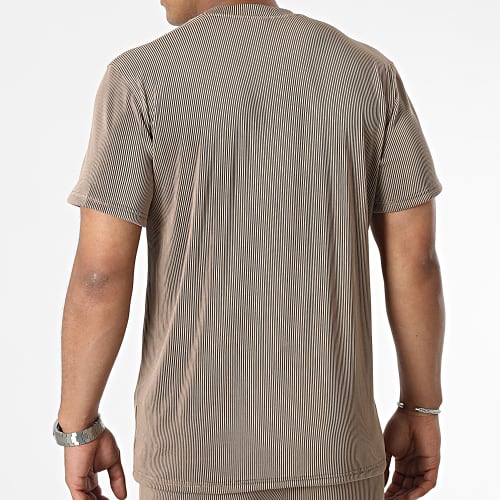 Ensemble Tee Shirt Et Short Jogging Beige Foncé