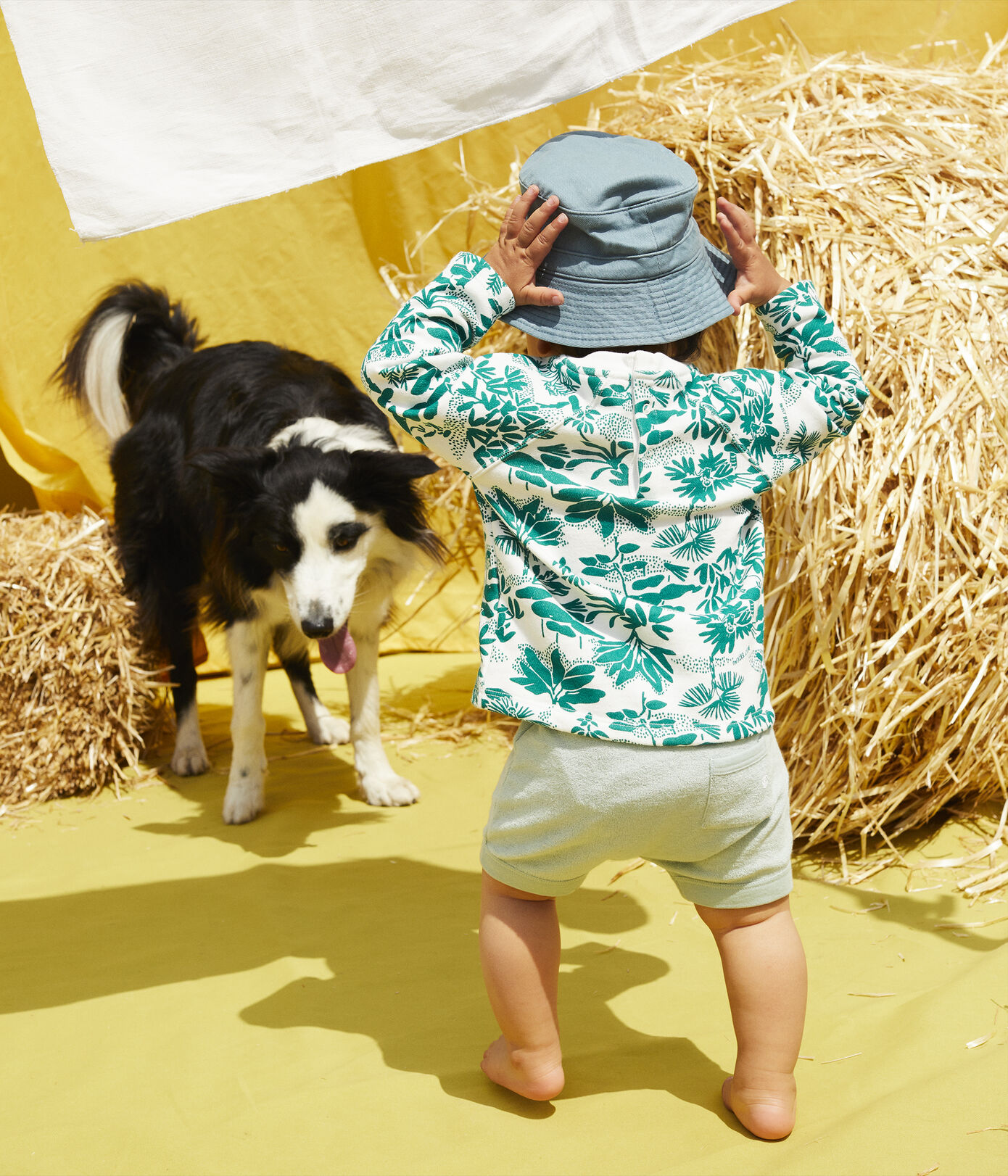 Sweatshirt imprimé végétal en molleton bébé