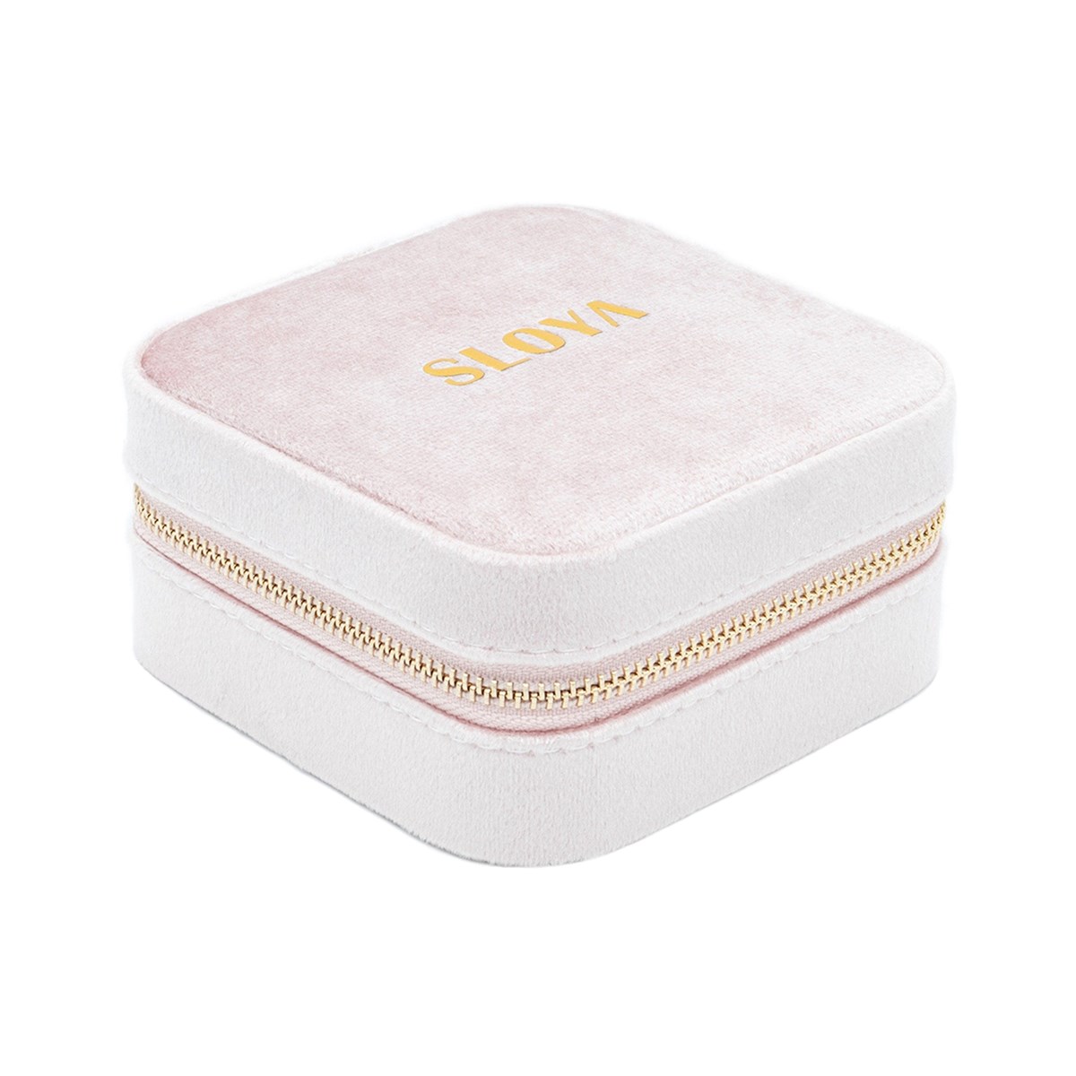 Boîte à bijoux velours rose pêche