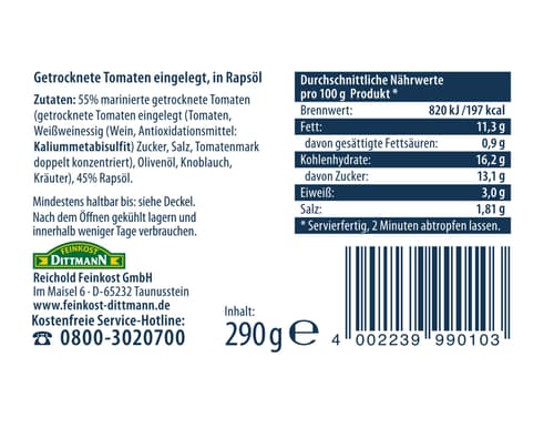 Casa Zarrella getrocknete Tomaten eingelegt