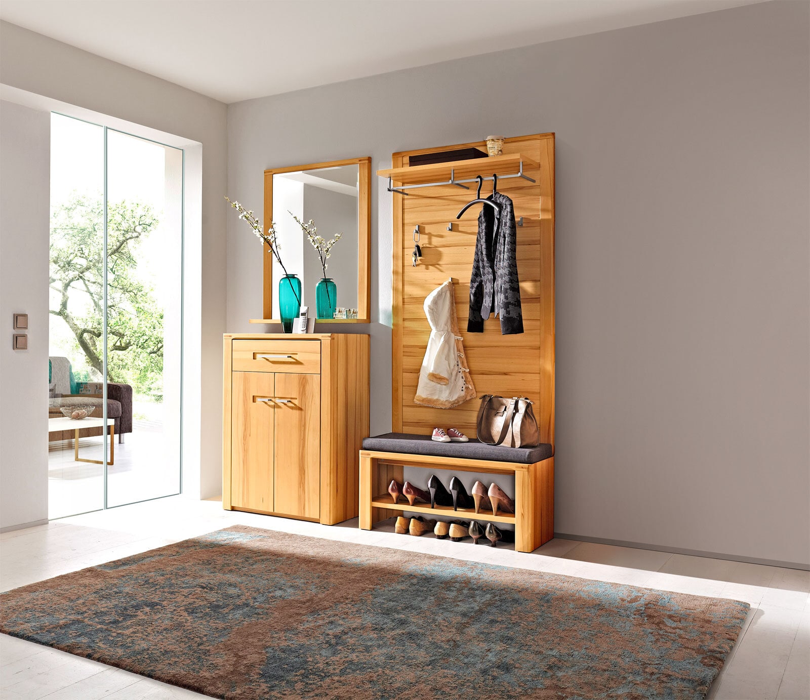 Garderobenbank Nature Plus Kernbuche ca. 90 x 40 x 38 cm
