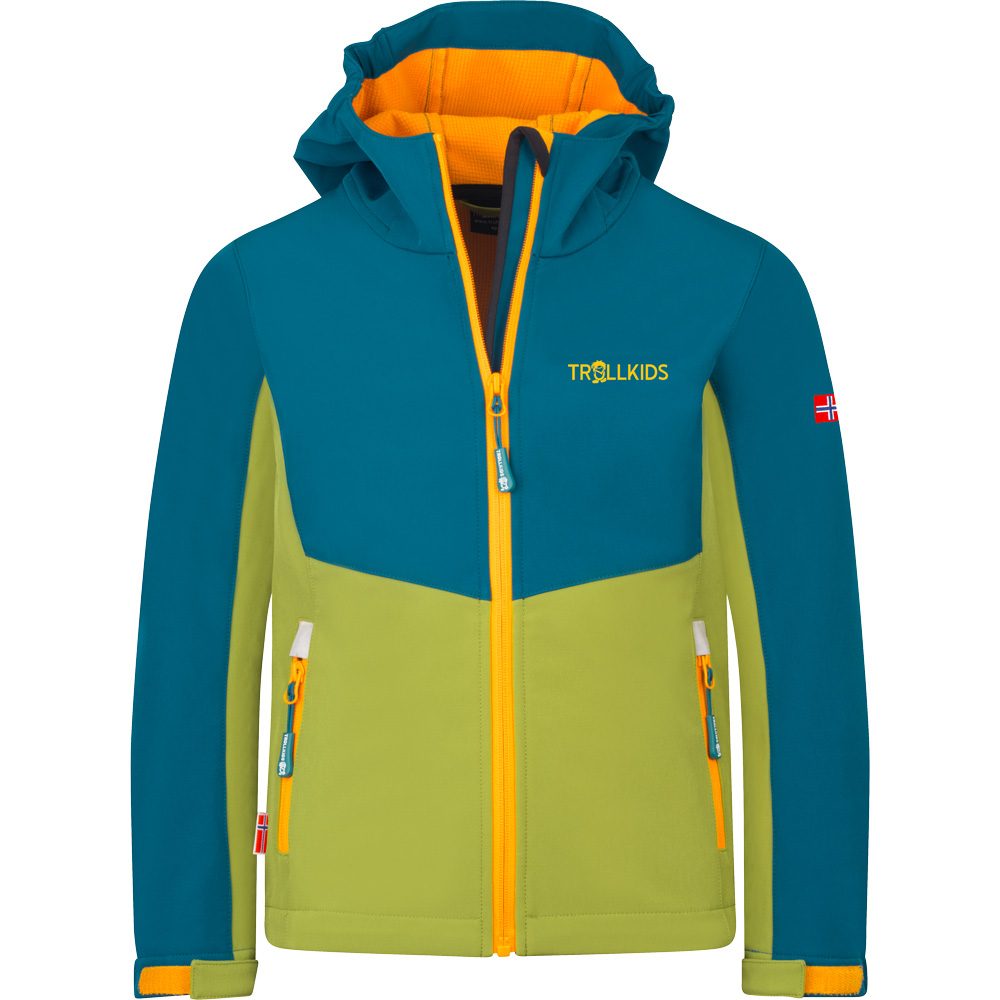 Trollkids Kristiansand Softshelljacke Kinder pear green