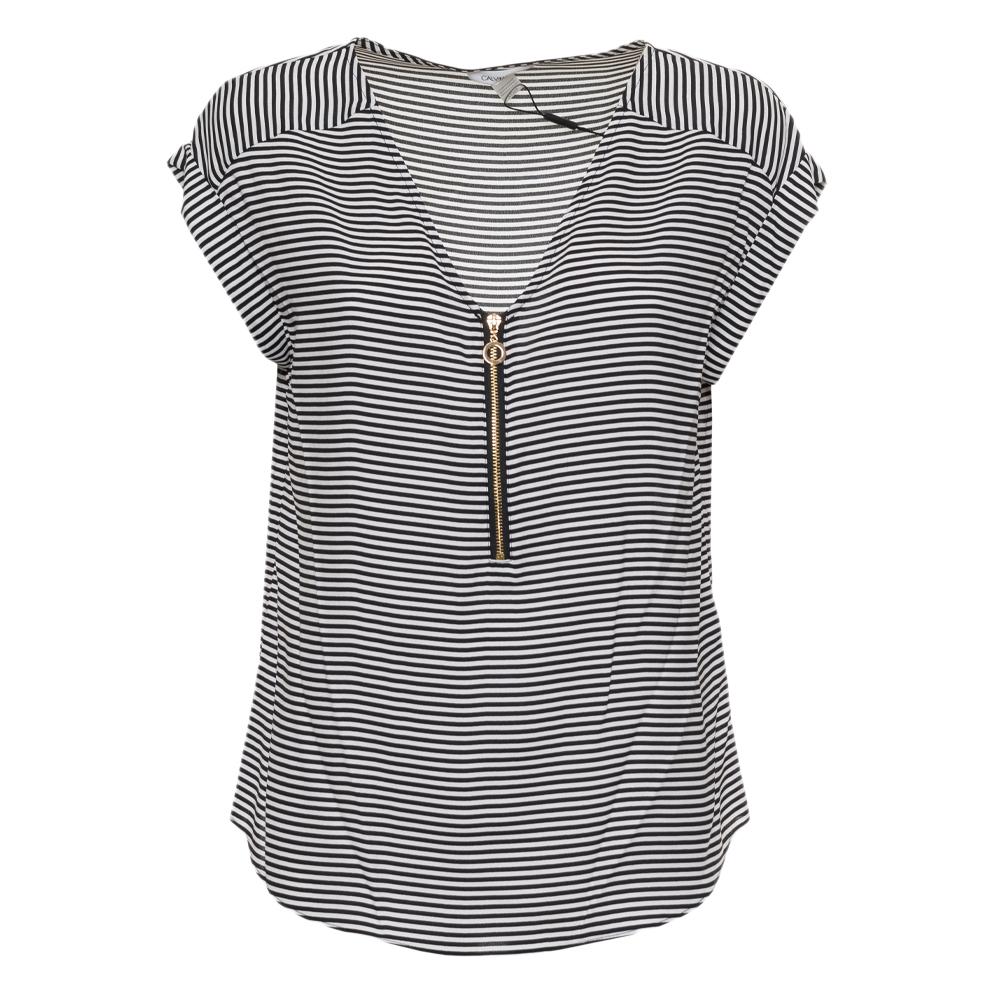 Blouse Blanche/Noire Calvin Klein Femme S12TG07M