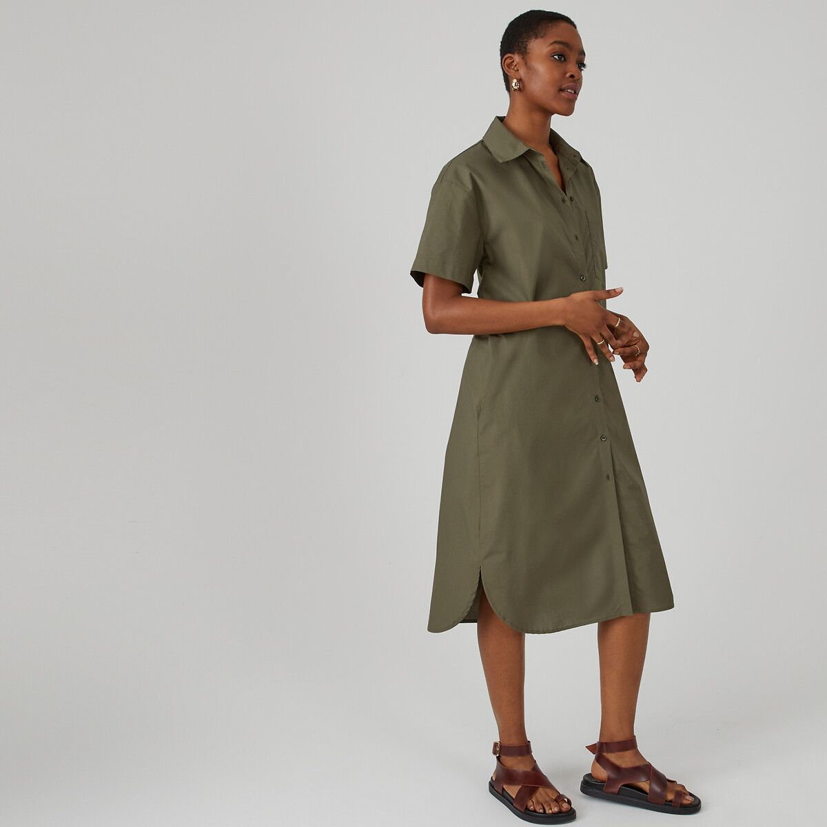 COLEÇÕES LA REDOUTE<br>Vestido camisa, mangas curtas