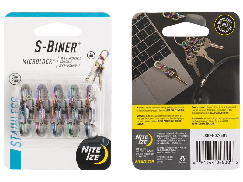 S-Biner Karabijnhaak Microlock 5-Pack