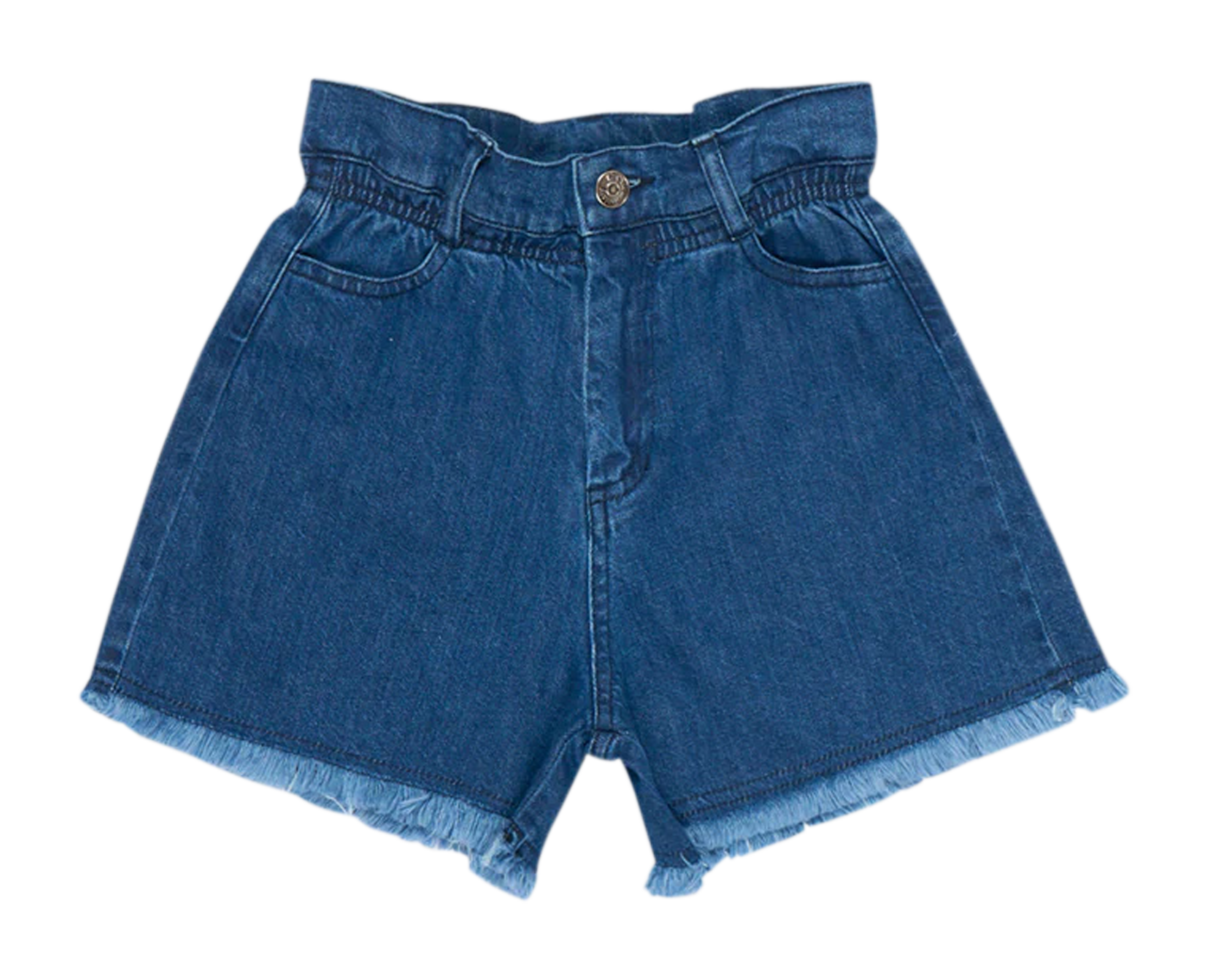 ALLEGRIA - Short de jean taille haute en coton brodé| Jean brut