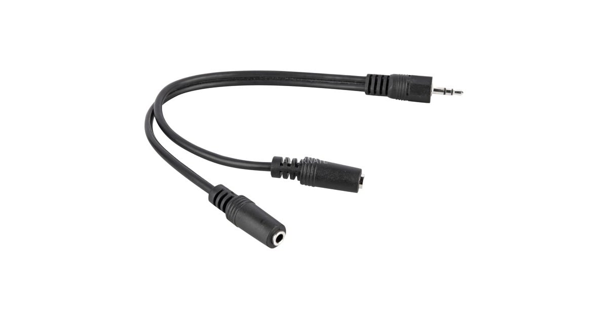 goobayStereo-adapterkabel 3,5-mm > 2x 3,5 mm  (Zwart, 0,2 meter, Stereo)