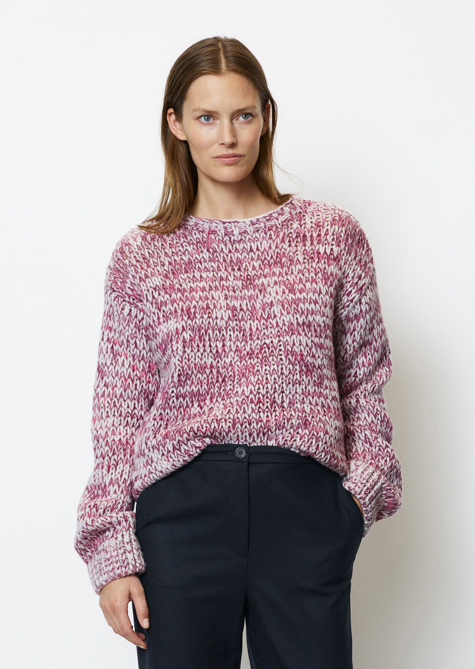 Mouliné-Pullover looseaus Schurwolle-Mix