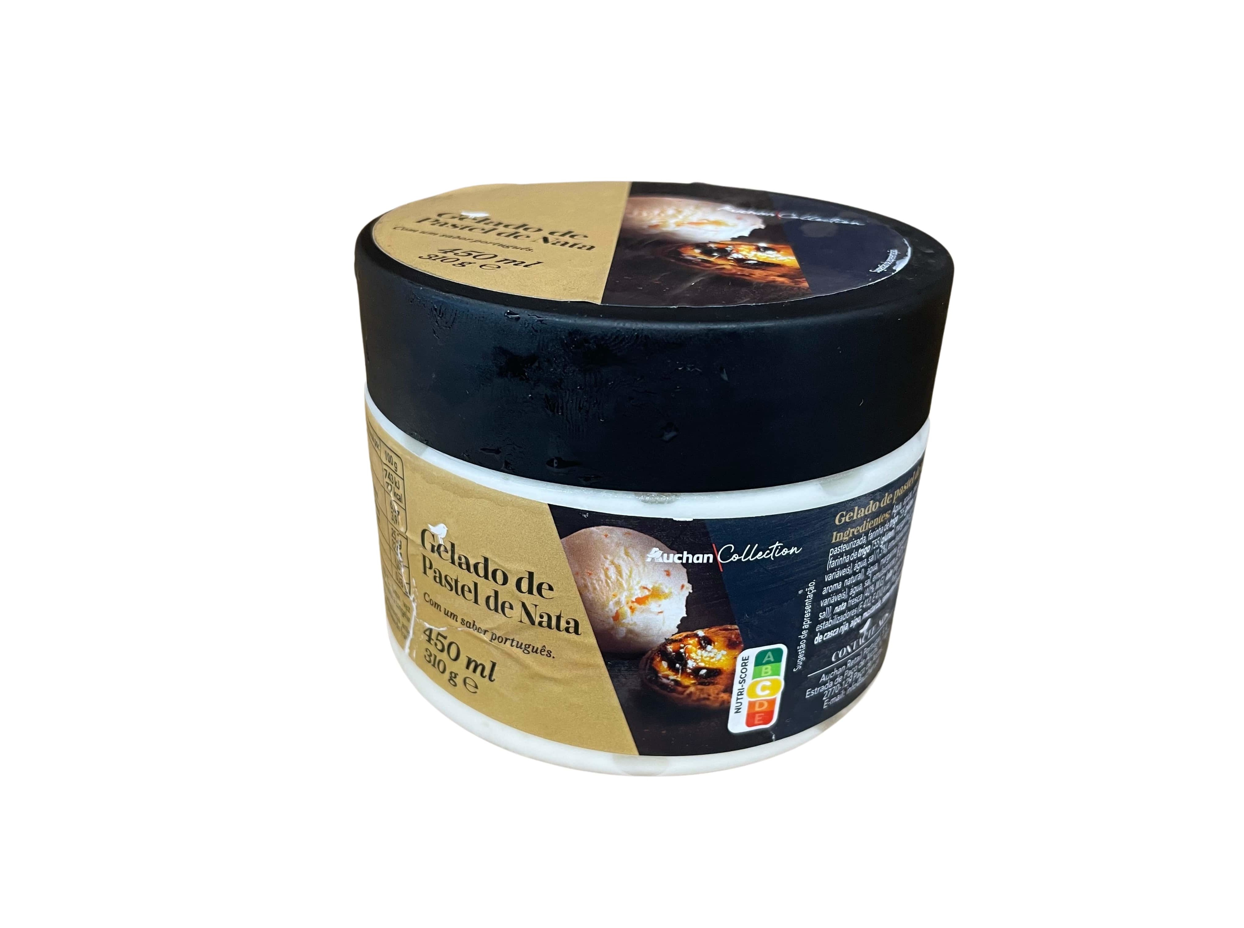 GELADO AUCHAN COLLECTION PASTEL DE NATA 450ML