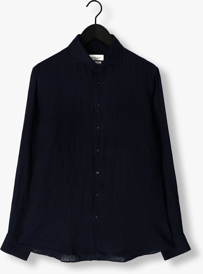 PROFUOMO donkerblauwe profuomo klassiek overhemd shirt x-cutaway sc linnen
