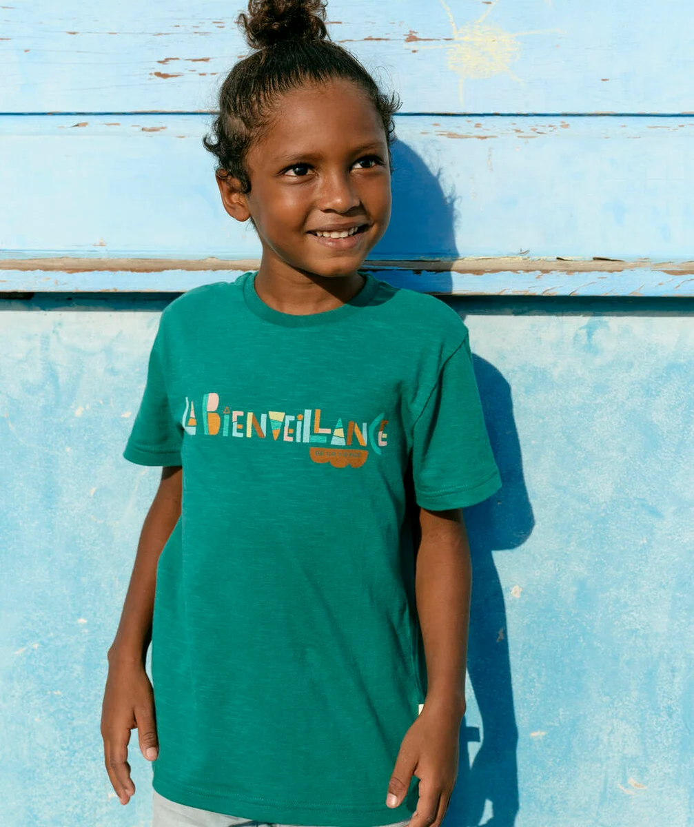COSMIC VIBES - T-SHIRT VERT VIERGE EN COTON BIO ENFANT