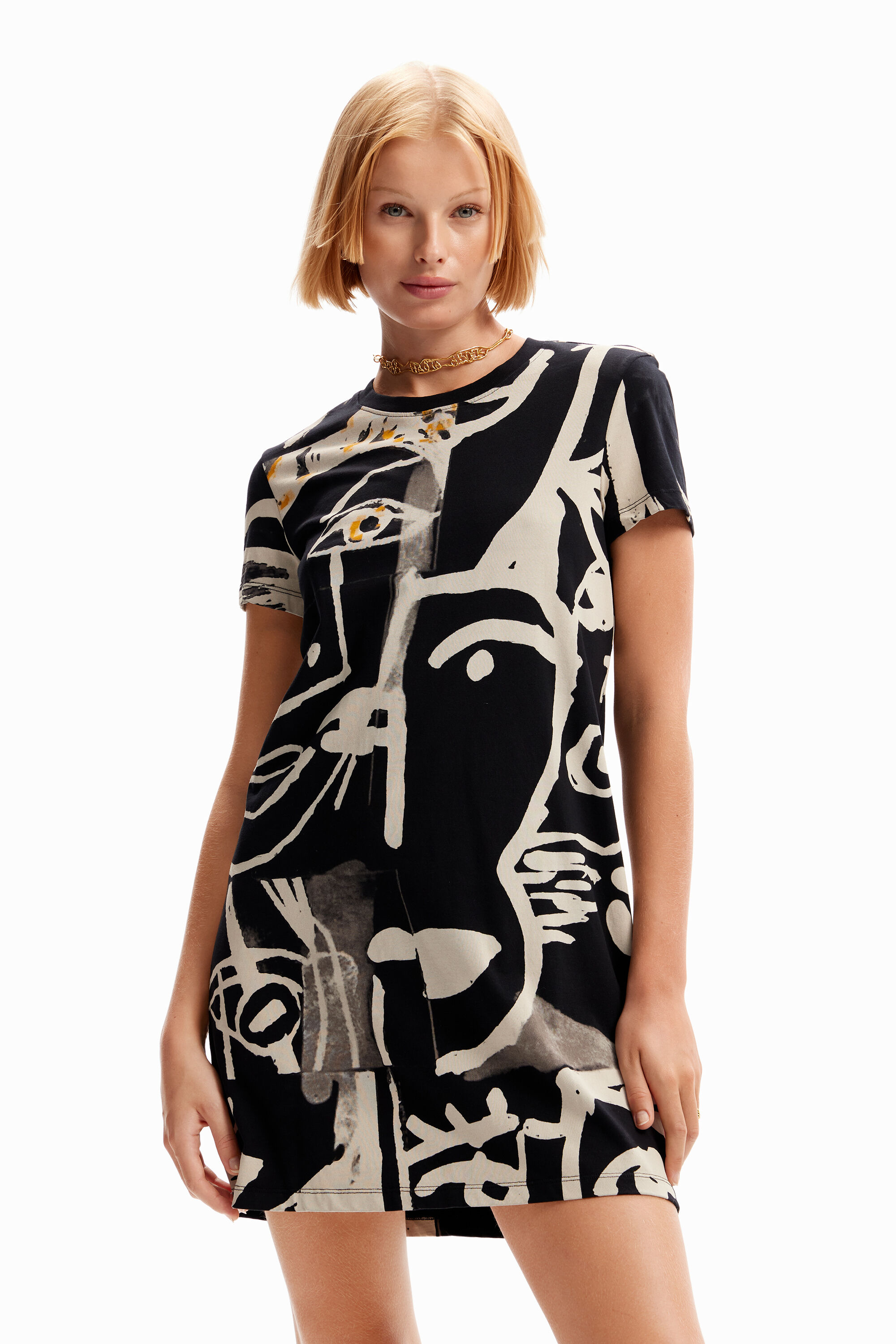 Mini-robe t-shirt visages
