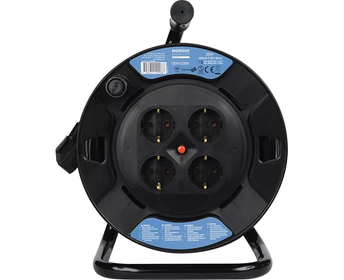 Nordic Quality Cable reel Safety plug, H05VV-F 3x1.5mm², 25m