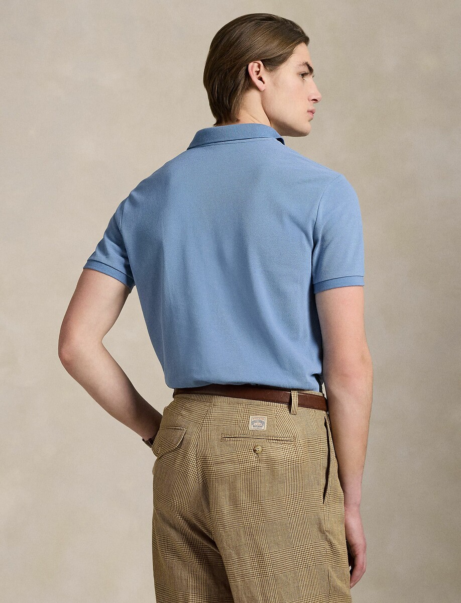 POLO RALPH LAUREN<br>Camisa polo reta de algodão com bordado de jogador de pônei