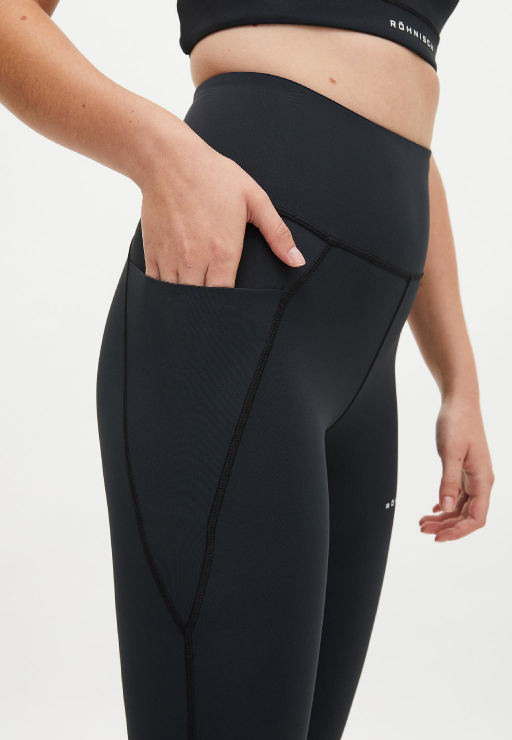 Röhnisch Flattering High Waist 7/8 Hardloopbroek Zwart Dames