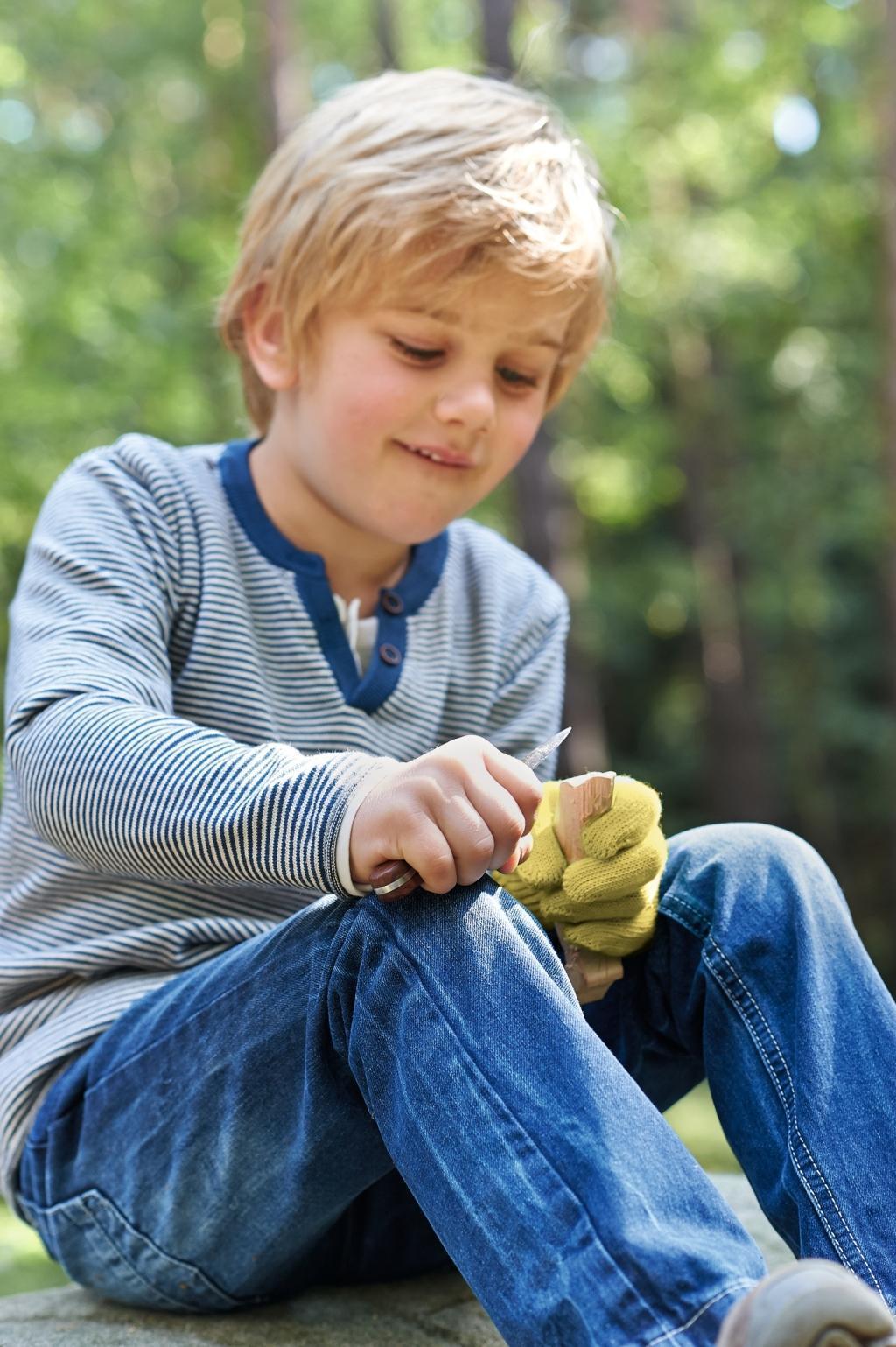 Schnitzhandschuh-Set TEKids 2-teilig in bunt