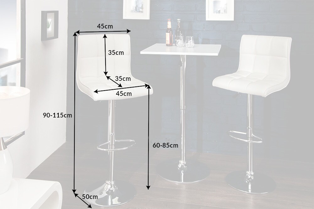 riess-ambiente Barhocker MODENA - höhenverstellbar weiß Barstuhl Fußablage Kunstleder