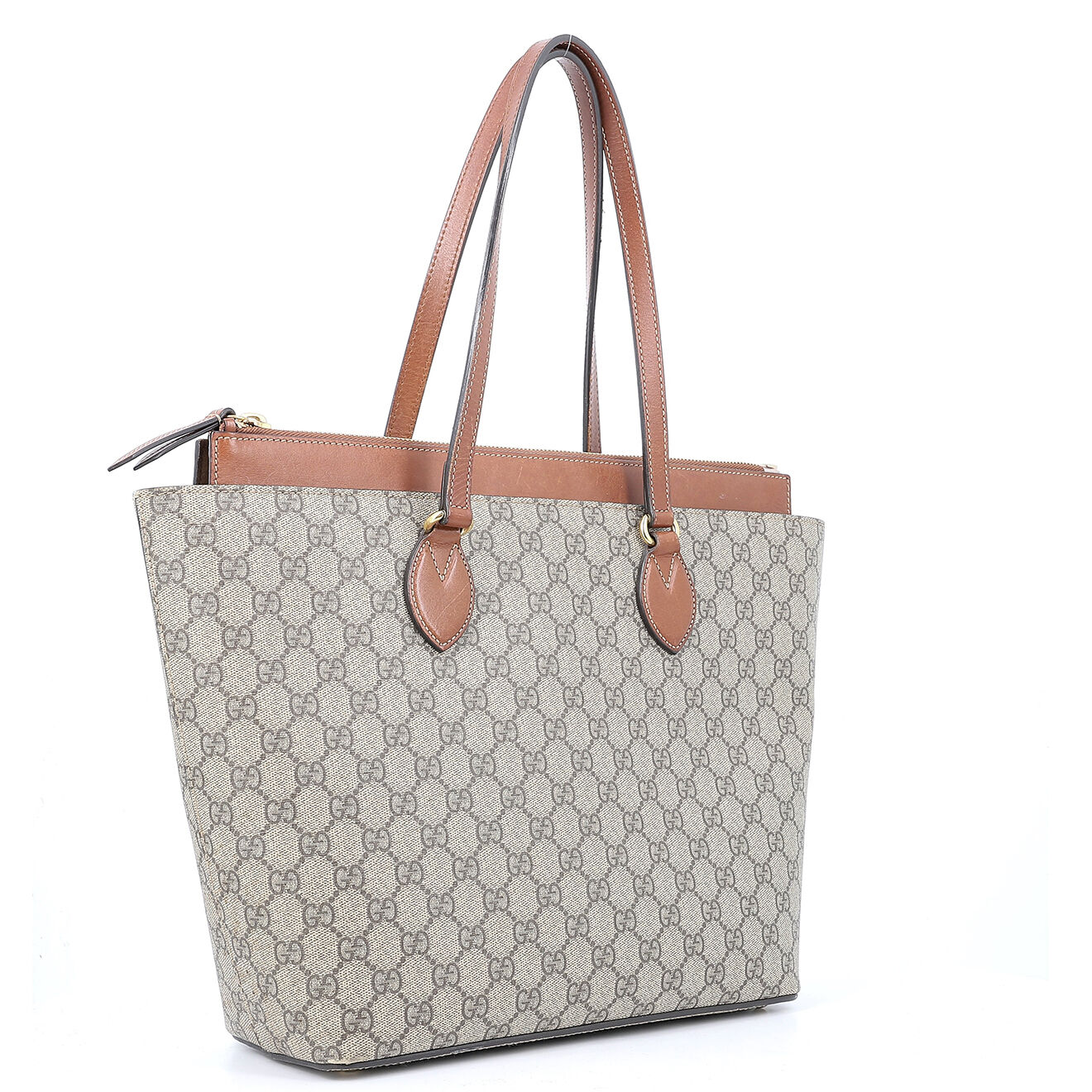 Gucci Sac cabas linea gucci monogramme en Toile enduite marron Très bon état - 43x31 cm