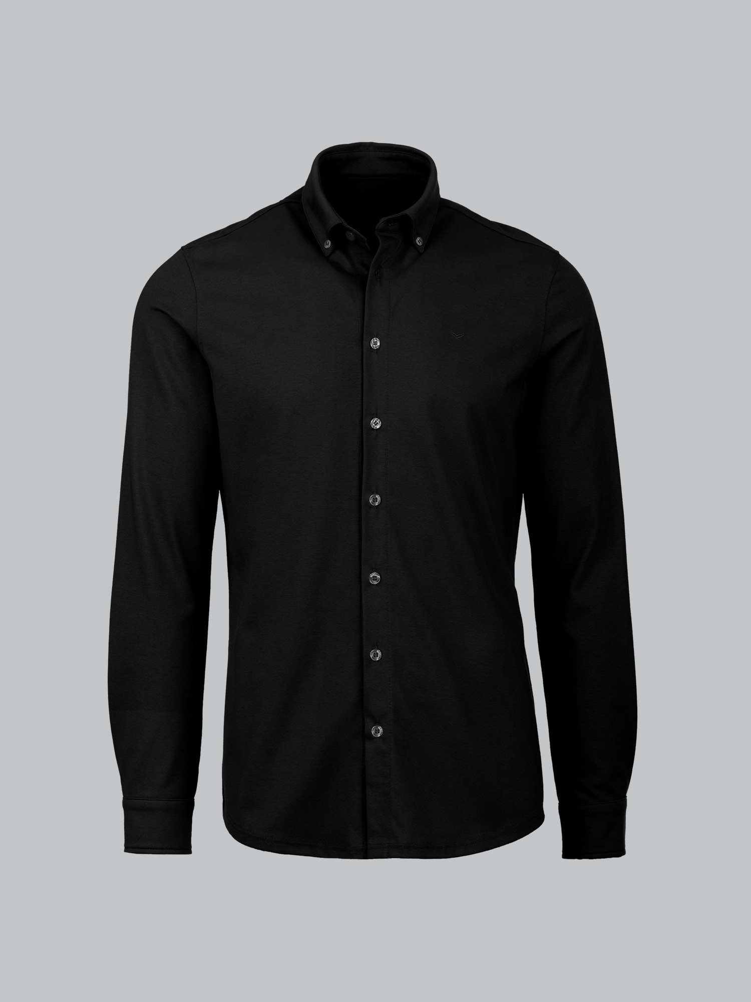 Business-Hemd aus DELUXE-Single-Jersey Schwarz