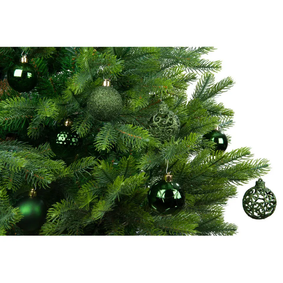 Bellatio Decorations kerstballen 37x -donkergroen -6cm -kunststof