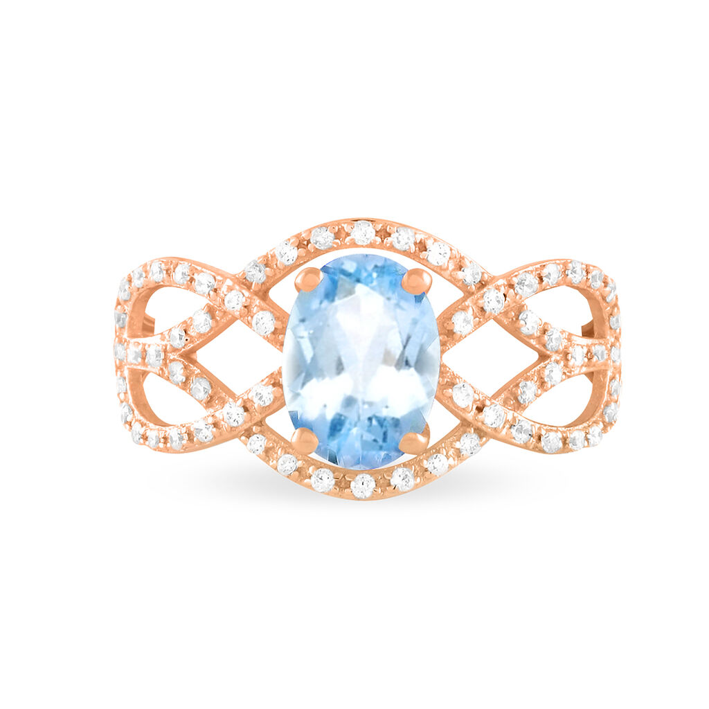 Bague Tina Or Rose Topaze Et Diamant