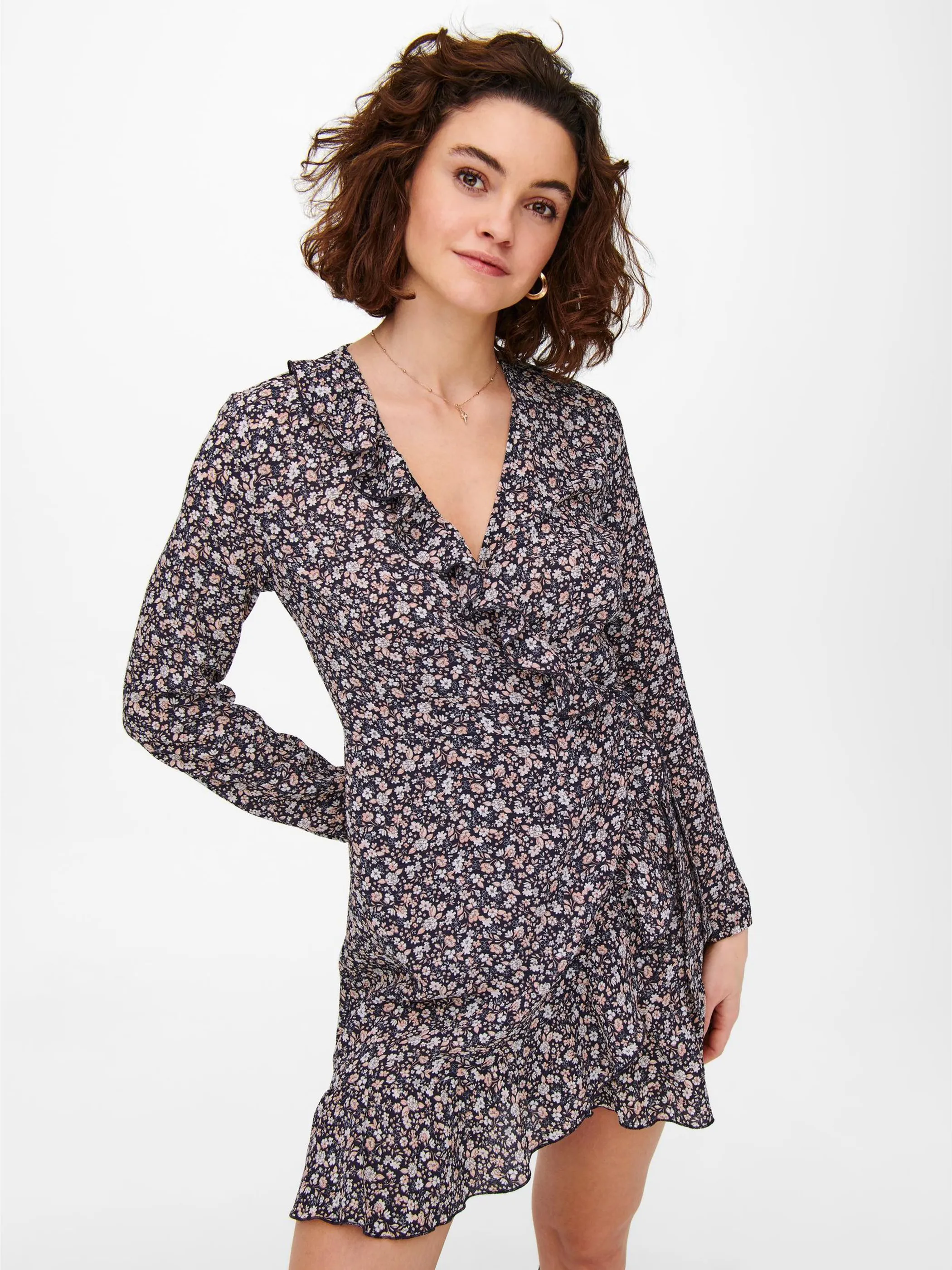 Only ONLCARLY L/S WRAP SHO Wickelkleid