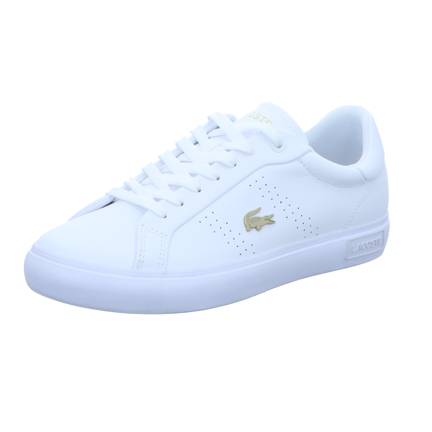 Lacoste Damen-Sneaker WOMENs POWERCOURT 2.0 SNEAK Weiß-Gold