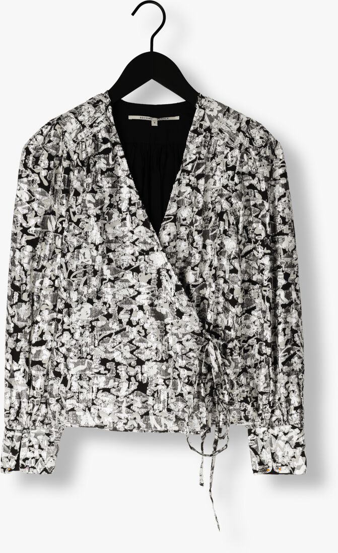 zwarte second female blouses doodle wrap blouse