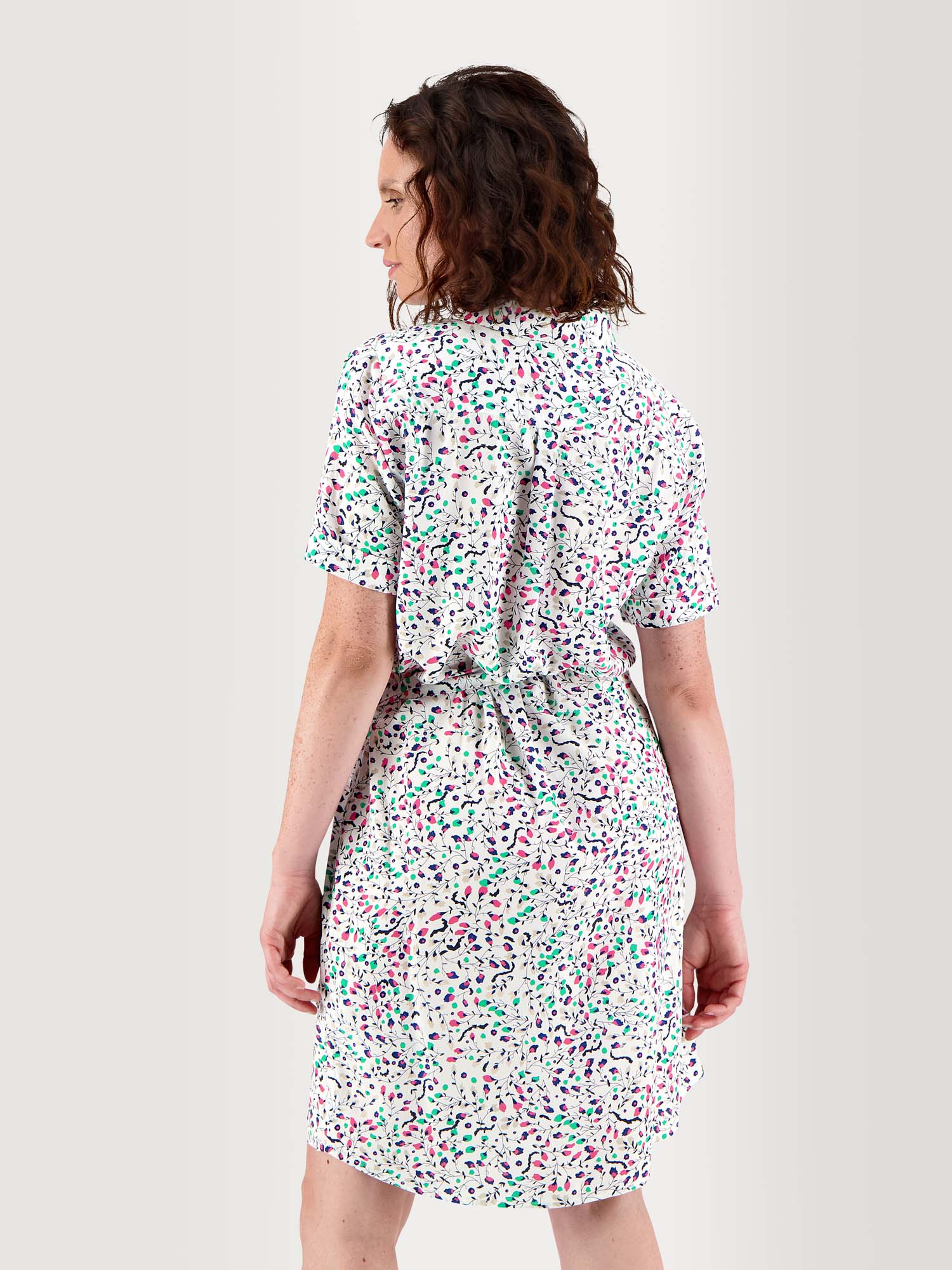 Robe Chemise Femme Motif Floral Multico