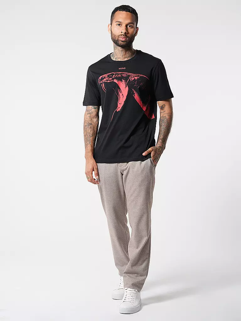 HUGO T-Shirt DIKOBRA schwarz
