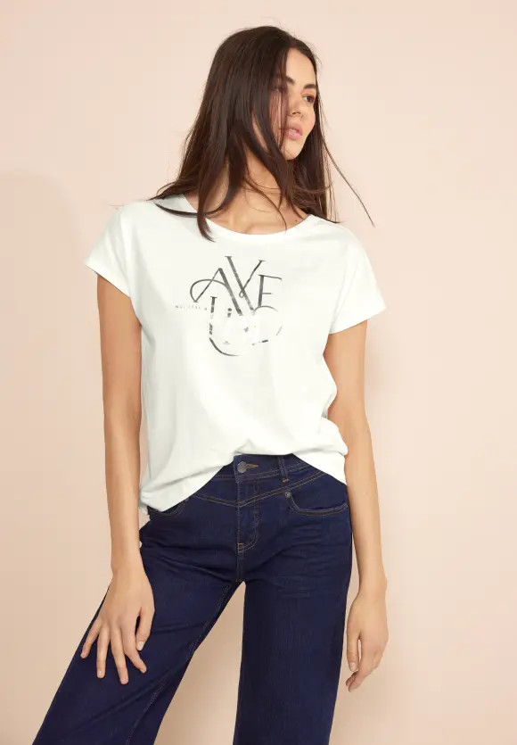 T-Shirt mit Wording - off white