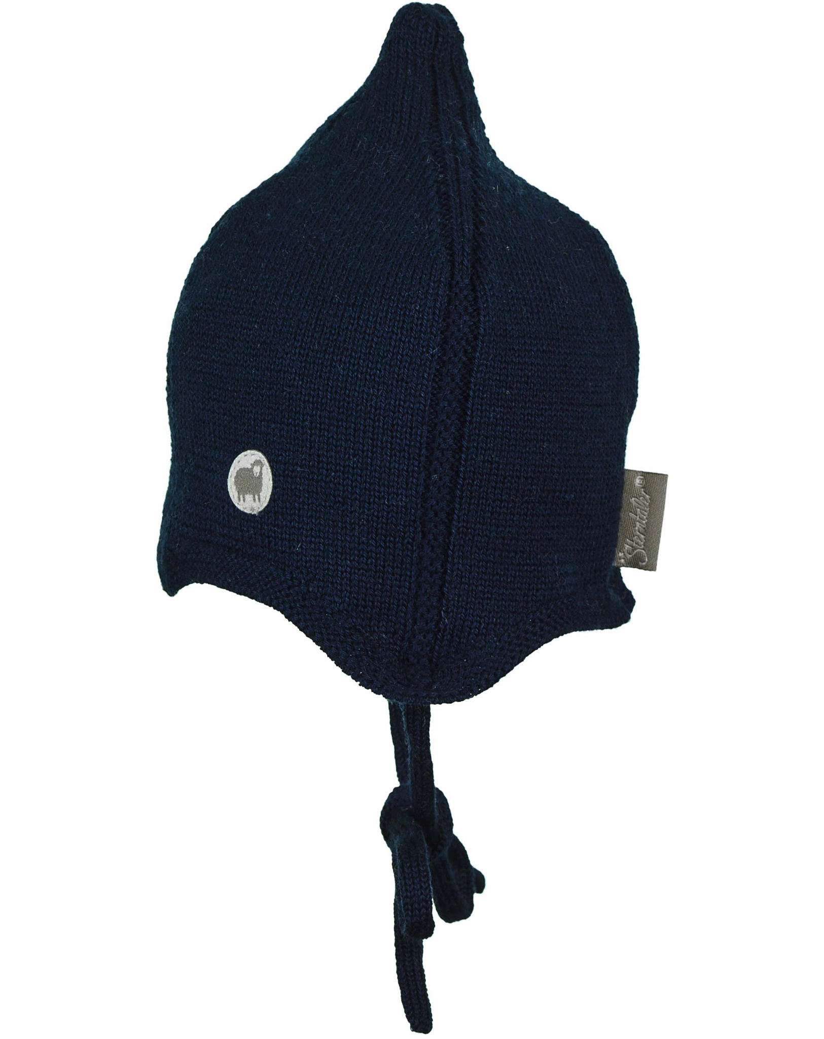 Wintermütze ZIPFEL aus Wolle in marine