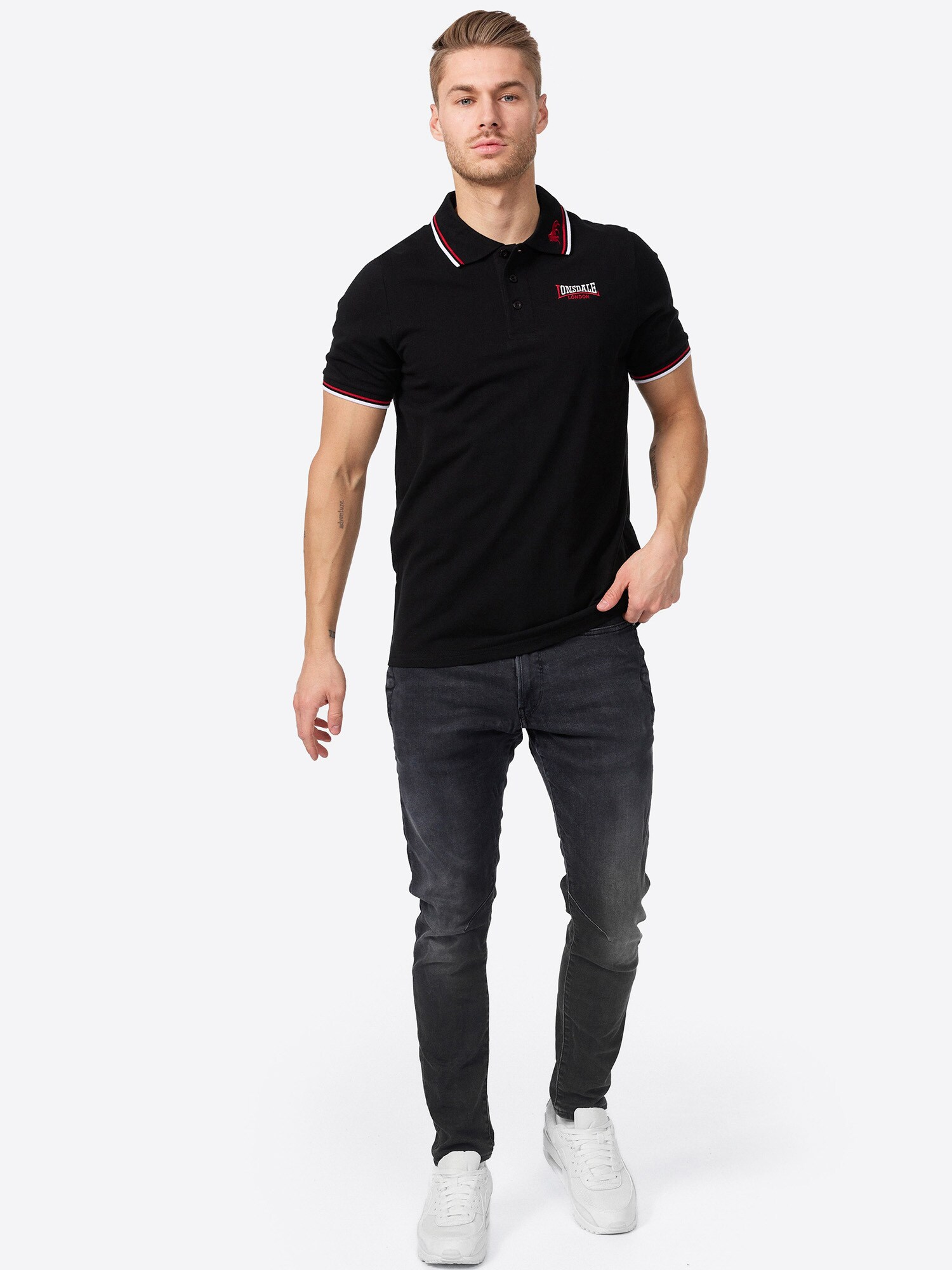 Lonsdale Herren Poloshirt schmale Passform LION