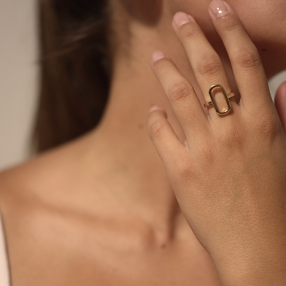 Bague Argent Rhodié Ovale Eva