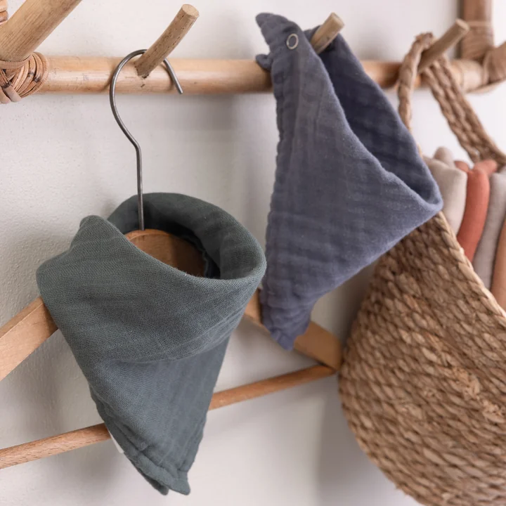 Sebra - Lätzchen aus Musselin, blau / grün (2er-Set)