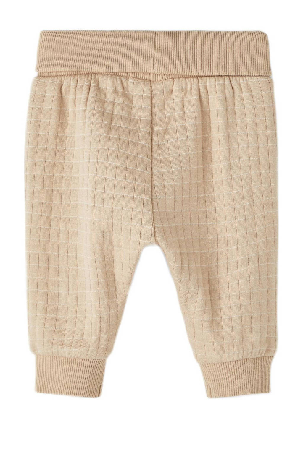 NAME IT baby joggingbroek NBMNERO met textuur beige