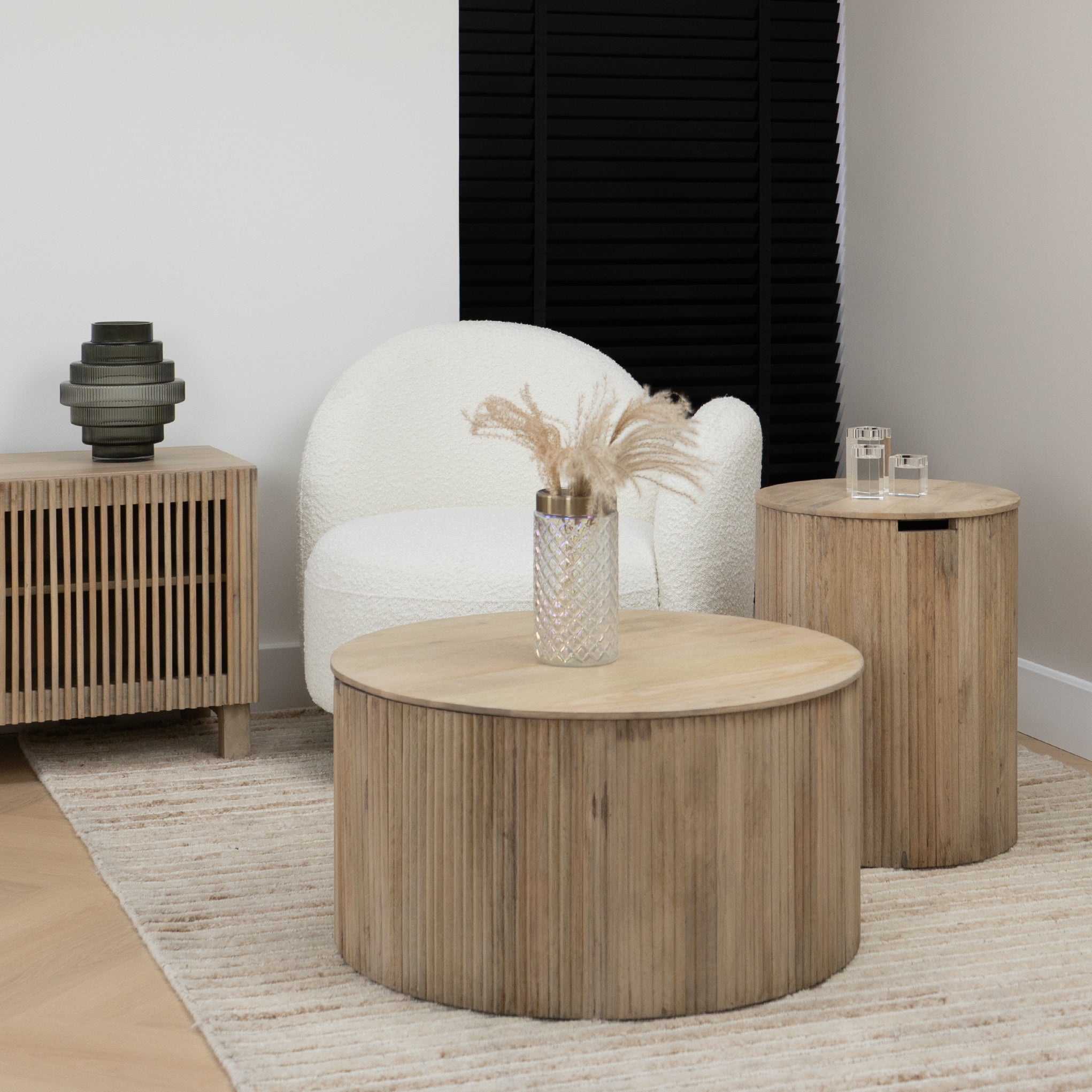 Lewis & Loft Bijzettafel Lonne - FSCÂ® mangohout â Rond â40 â Naturel