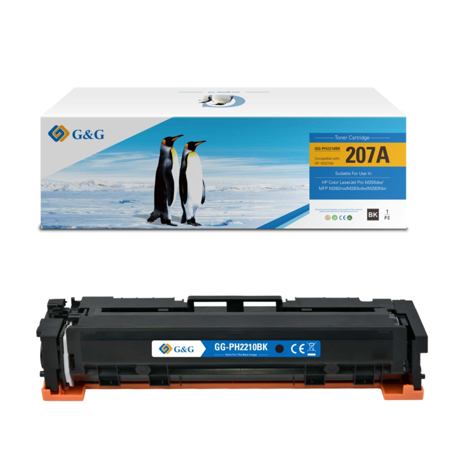 Ersetzt HP 207A Laser Toner Drucker Printer Tonerpatrone (1350 Seiten) - Schwarz