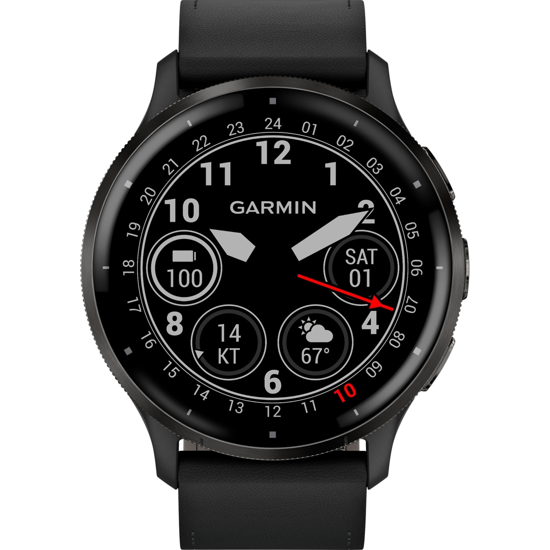 Garmin Venu 3 Smartwatch Schwarz / Schiefergrau mit Lederarmband