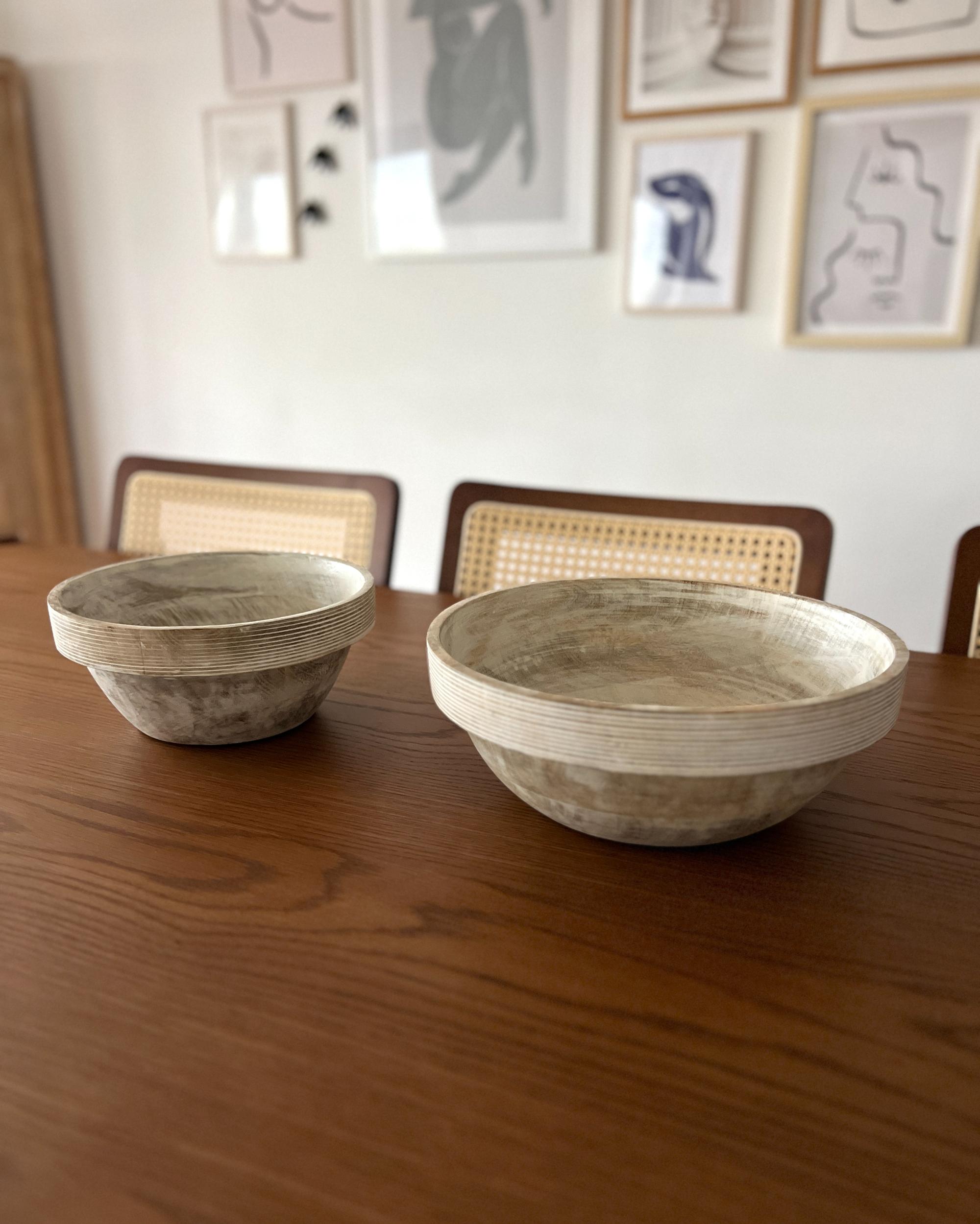 Set van 2 decoratieve schalen MINYA Mangohout Lichtbruin