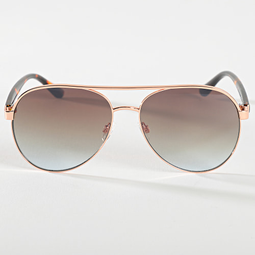 Lunettes De Soleil Doré Vert Dégradé Fauve