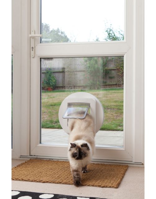 Sureflap Dierenluik Microchip Dualscan - Kattenluik - 20x20x7 cm Wit