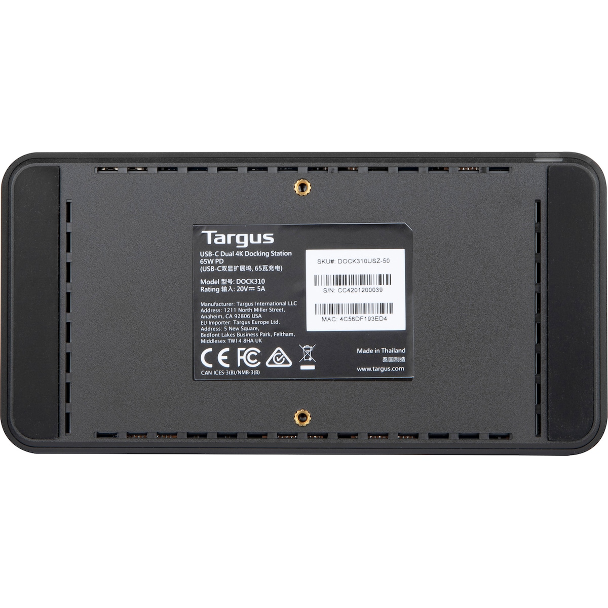 Targus DOCK310 DV4K universal dokkingstasjon